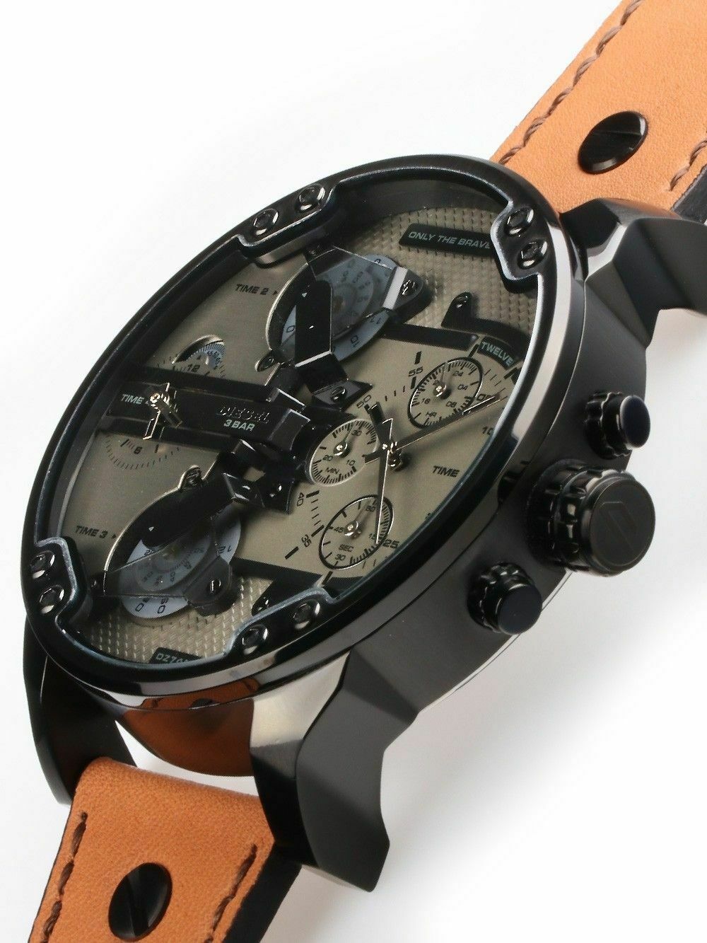 Diesel DZ7406 Mr. Daddy 2.0 Chronograph Men's Watch – Grey Dial & Brown Leather Strap