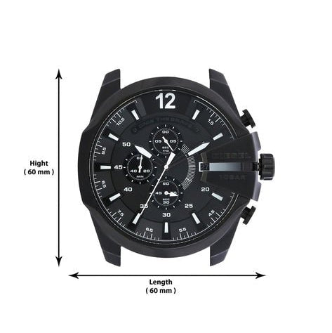 Diesel DZ4283 Mega Chief Chronograph Men's Watch – Black Dial & Black Steel Strap