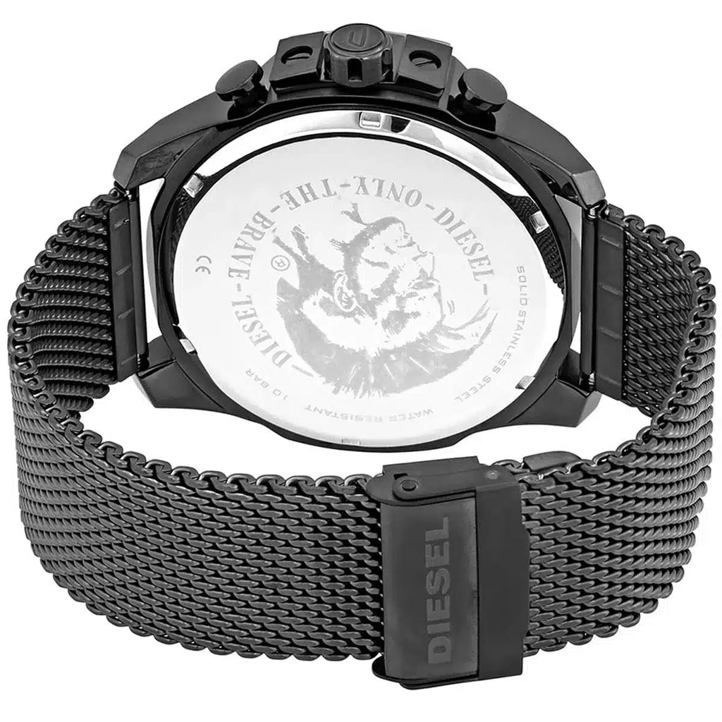 Diesel DZ4514 Mega Chief Chronograph Men's Watch – Black Dial & Black Mesh Bracelet